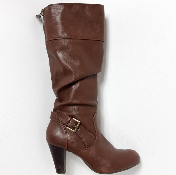 G by Guess Brown Leather Tall Boots Size 6.5 - Picture 7 of 8